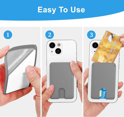 SHANSHUI 3 Pack Phone Card Holder Ultra Slim Phone Credit Card Holder Stick on Wallet Anti-Lost Design Phone Wallet Pocket Compatible for iPhone a...