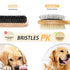 Dog Brush Cat Brush, Vokiuler Double Sided Bristle and Pin Pet Brush for Dog Grooming, Real Boar Bristle Shedding Brush with Bamboo Handle for Lon...