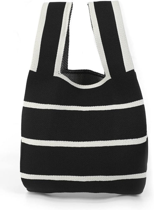 Colour Print Shoulder Bag for Women Fashion Tote Bag Small Hobo Handbag Purse Clucth Light Knit Top Handle Bag...