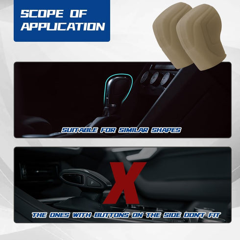 2PCS Car Gear Shift Knob Cover, Elastic Silicone Car Automatic Shift Protector Cover, Comfortable Anti-Slip Handbrake Shifter Cover, Car Interior ...