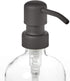 Matte Black Soap Dispenser Pump on Clear 16oz Durable Glass Bottle for Kitchen Sink or Restroom Vanity...