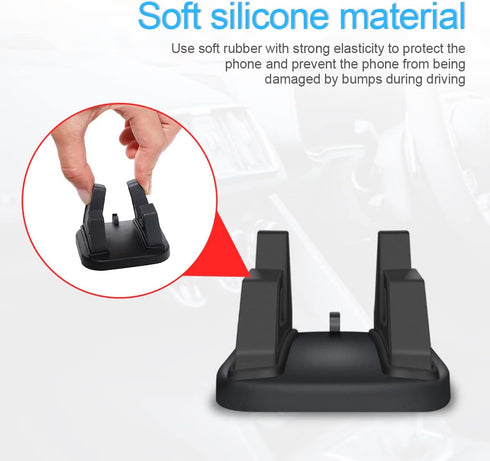 Car Phone Holder, 360°Rotatable Silicone Phone Mount for Car Dashboard with Cable Slot, Compatible with iPhone 13/12 Pro, Pro Max, XS, XR, Samsung...