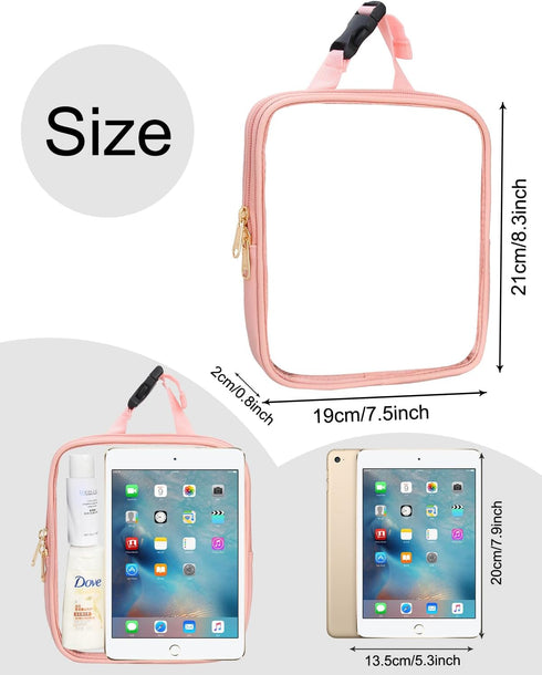 Tsa Approved Toiletry Bag,Clear Makeup Bag,Quart Size 3-1-1 Travel Bags fit for 3 oz Travel Bottles,Waterproof Toiletries Cosmetic Pouch Bag,Small...