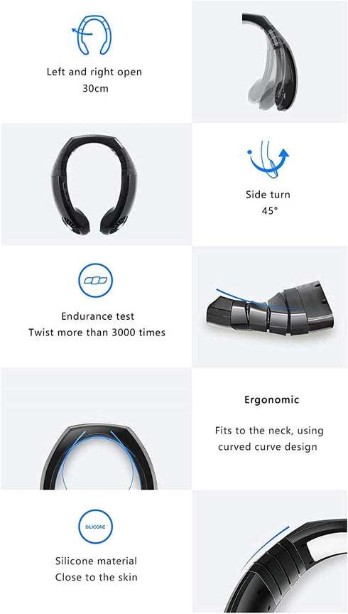 USB Portable Air Cooler Mini Electric Air Conditioner Neck Cooling Fan Hands Free Mini USB Fan, 3600 mAh Battery Operated Wearable Personal Fan, W...