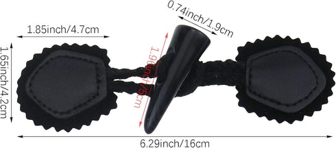Aswewamt 6 Sets Pu Leather Sew-On Toggles Closure with Resin Horn Button Sewing Accessories for Coat Clothing Jacket, Sweater, Windbreaker...