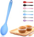 Silicone Mixing Spoon Nonstick Kitchen Spoon for Cooking Heat Resistant (Blue)...