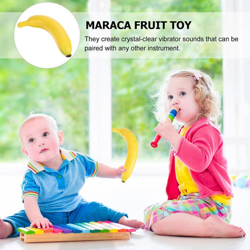 SUPVOX 2pcs Musical Shakers Fruit Sand Shakers Plastic Banana Orange Maracas Percussion Musical Toy Hand Percussion Children Maraca Percussion Ins...