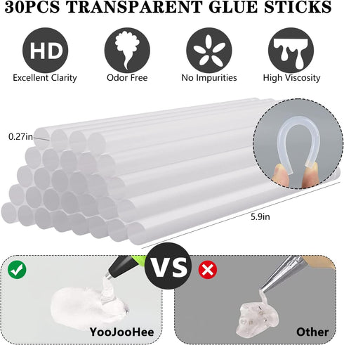 Cordless Hot Glue Gun, Glue Gun Cordless & Rechargeable, Cordless Gun Glue, USB Glue Gun with 30 Glue Gun Sticks & Battery Operated & Charger Glue...