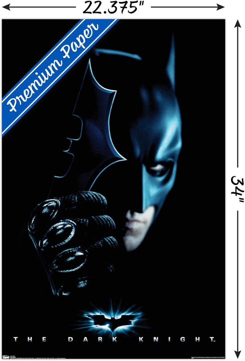 Trends International DC Comics Movie - The Dark Knight - Batman with Batarang Wall Poster, 22.375" x 34", Premium Poster & Clip Bundle...