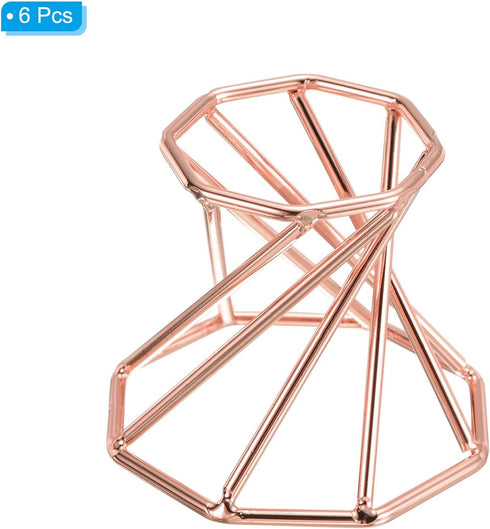 PATIKIL Air Plant Holder, 6 Pack Tillandsia Pot Base Container Metal Air Plant Rack Indoor Planter Stands for Home, Rose Gold...