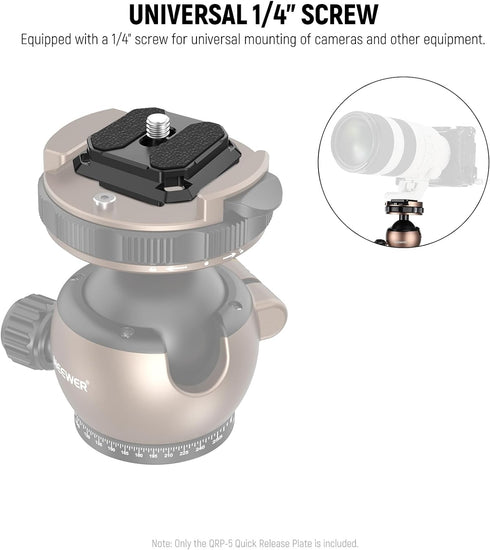 NEEWER Quick Release Plate 38mm Square Arca Type QR Camera Mount Plate Compatible with Peak Design Capture V3 Camera Clip, Tripod Head to Shoulder...