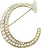 Alphabet Letters(A-Z) Plated Metal Simulated pearl Lapel Pin Brooches Collar for Women girls(Gold Tone)...