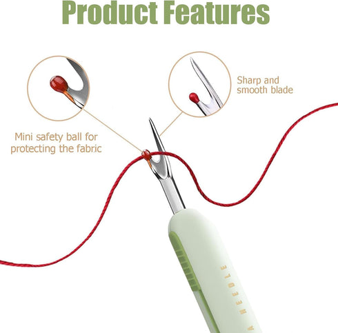 YEQIN 2PCS 2 in 1 Needle Threader Seam Ripper, Upgraded Thread Seam Ripper Needle Threading and Seam Remover Seam Ripper Tool Needle Threaders for...