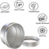 Goiio 20 Pcs 2 Ounce Aluminum Tin Jar, 60 ML Refillable Tin Container, with Screw Lid, for Storing Spices, Candies, Candles, Silver...