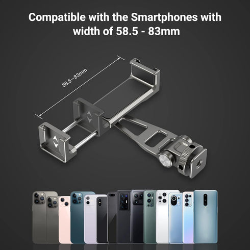 SmallRig Multifunctional Universal Cell Phone Mount Adapter, Phone Tripod Mount with Cold Shoe, Phone Holder for iPhone 15 14 13 12 11, Fits for T...