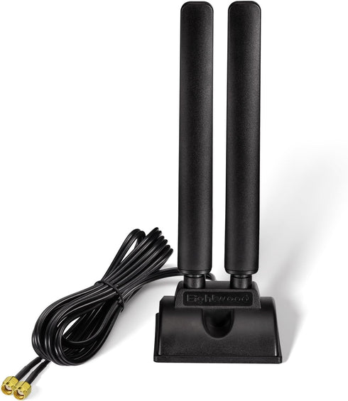 Eightwood WiFi 6E Antenna Tri-Band 2.4GHz 5GHz 6GHz RP-SMA WiFi Antennae Magnetic Base for Desktop PC Computer PCI-E WiFi 6E Bluetooth Card USB Wi...