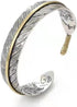 Innocence S999 Antique Silver Plated Wide Feather Cuff Bracelet For Men Women Adjustable Retro Twisted Feather Bracelets Gift Jewelry...