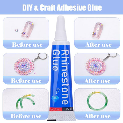 Novani Clear Glue for Rhinestone, Jewelry Making, and Bead Crafts,Mobile Phone Metal Stone Nail Art Glass Repair Jewelry Glue 7000?10PCS)...