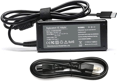 45W USB-C AC Charger for Lenovo Chromebook Charger C330 300e 100e 500e S330 ThinkPad E14 E15 L13 L14 L15 14S T14 T14S T15 X13 X1 Carbon T480 T580s...