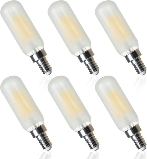 Frosted Light Bulbs E12 LED Bulb 40W Daylight White 4000K, Chandelier Light Bulb Frosted, E12 Candelabra Light Bulb 40 Watt Equivalent T6 Tubular ...