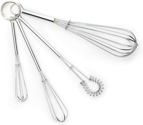 Fox Run Mini Whisks, Chrome Plated, Set of 4, Metallic, 8 x 2 x 1.75 inches...