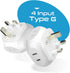 Ceptics US to UK Plug Adapter UK, Ireland Power Adapter Charger 4 Input - Ultra Compact - Light Weight - USA to Any Type G Countries Such as Hong ...
