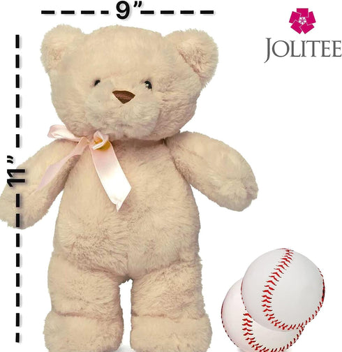 Jolitee My First Bear Stuffed Animal - Beige Neutral Teddy Bear for Baby for Newborn 10"...