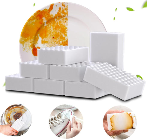 Magic Sponge Eraser, Melamine Sponge Foam Pads, All-Purpose Large Kitchen Dish Cleaning Sponge Pads, White Nano Scrub Non-Scratch Sponge for House...