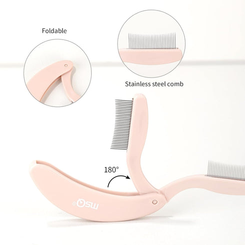 Eyelash Comb MSQ Eyelash Separator Tool Eyelash Comb Separator Folding Eyelash Brush Separator Lash Comb for Eyelash Makeup Brush (khaki)...