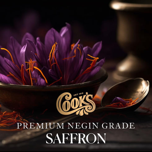 Cook’s, Premium Negin Grade Saffron Threads, Premium Dark Red Saffron Strands for Tea, Paella, Risotto, Biryani, Dessert, 2 Grams...