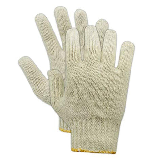 MAGID KnitMaster Standard Weight Machine Knit Gloves, 12 Pairs, Men’s Size 8/M, Natural, T193...