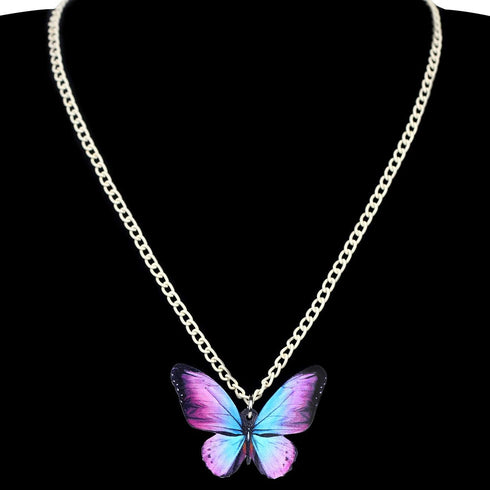 Acrylic Purple Butterfly Jewelry Set Cute Monarch Butterfly Earrings Necklace Charms Insect Dangle Pendant Ornament Gifts for Women...