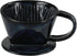 Asayu Japan Ceramic Coffee Pour Over Maker Set in Dark Navy Blue, Slow Brewing Paper Filter Holder and Dripper with 3 Holes for Coffee and Tea - C...
