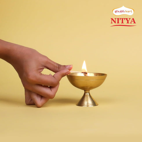 Shubhkart Handmade Solid Brass Indian Oil Lamp Pyali Diya for Puja & Other Religious Rituals | Home Décor, Office & Temples | Festive Gifts (Large...