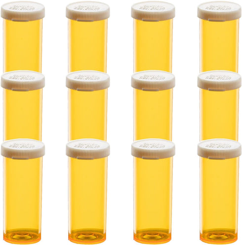 Pill Bottles with Snap Caps, Not Child Resistant Cap, Prescription Vials - Easy Open - Empty Medicine Plastic Containers for Personal Medication &...