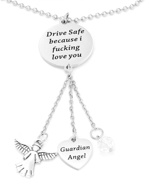 Guardian Angel Rearview Mirror New Car Mirror Charms Guardian Angel Car Charm Window Hanging Ornament Car Interior Rearview Mirror Pendant...