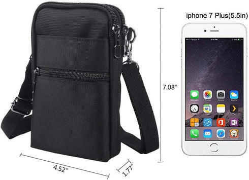 Crossbody Cell Phone Bags w/RFID Blocking-Casual Water Resistant Nylon Fanny Pack/Waist Phone Purse Pouch Crossbody Wallet Phone Bag Mini Shoulder...