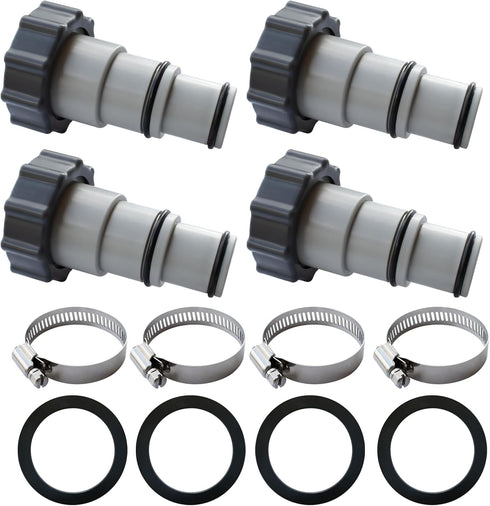 Pool Hose Adapter 1 1/4 to 1 1/2 Pool Hose Adapter 1.25 to 1.5 Pool Hose Adapter Converts 1.5" and 1.25" Type B Hoses for Pool Set, Pool Accessori...