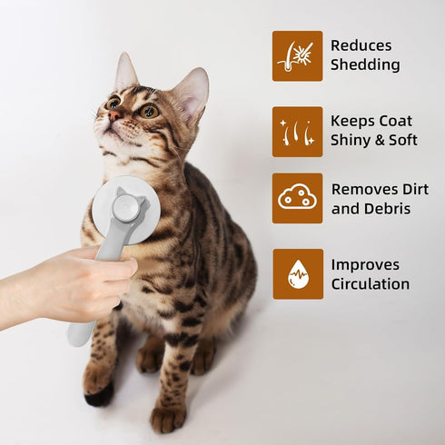 Cat grooming brush, Cat fur brush, Pet hair brush, Dog grooming brush, Dog slicker brushes for grooming, Tool Gently Removes Loose Undercoat, Brus...