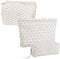 3PC Cotton Makeup Bag Floral Makeup Bag Aesthetic Makeup Bag Cosmetic Bags for Women Makeup Organizer Bag Storage Bag Set...