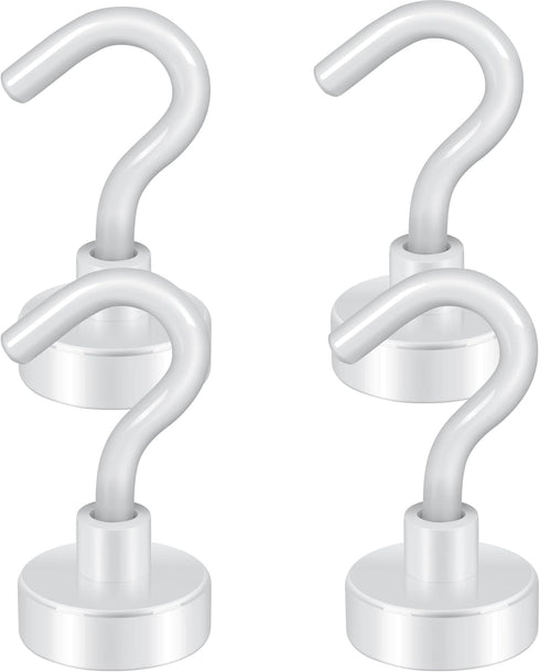 Neosmuk Magnetic Hooks,Heavy Duty Earth Magnets with Hook for Refrigerator, Extra Strong Cruise Hook for Hanging, Magnetic Hanger for Curtain, Gri...