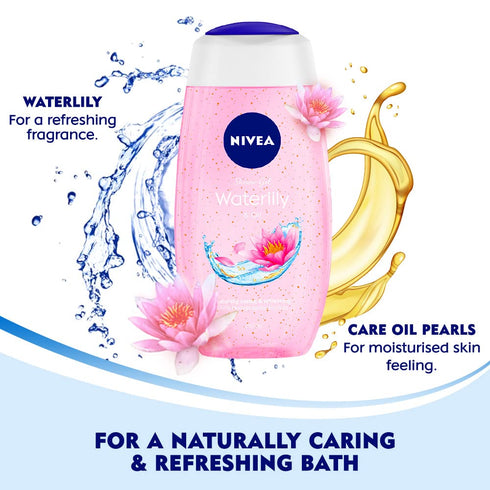 Nivea Bath Shower Water Lily Oil, 250 ML, Moisturizing Skin Cleanser with Oil Pearls and Water Lily Fragrance...