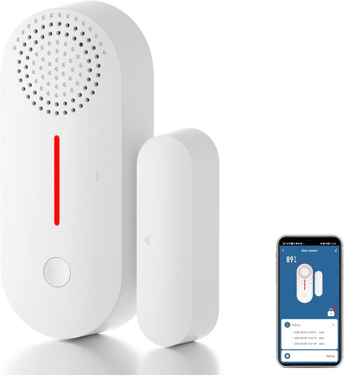 WiFi Door Window Sensor Alarm: WiFi Door Sensor with App Alerts, 120 dB Siren,Timed Arming and Disarming, Pool Alarm for Kids Safety, Window Alarm...