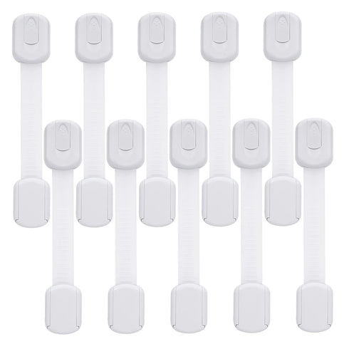 Child Safety Cabinet Locks - (10 Pack) Baby Proofing Latches to Drawer Door Fridge Oven Toilet Seat Kitchen Cupboard Appliance Trash Can with 3M A...