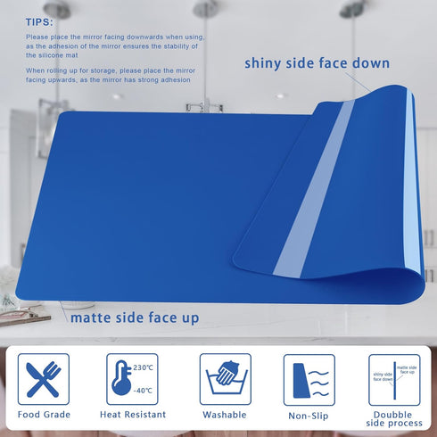 Silicone mats, Food-Grade Non-Slip Heat Resistant Mat Silicone Baking Mat 2MM Thick Pastry Mat,Countertop Protector Mat Hot Pad for Coffee Maker, ...
