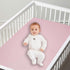 Baby Crib Fitted Sheet Poplin Natural Cotton for Standard Crib &Toddler Mattress Sheet Cover 28x52 Solid Pink Girl Premium Percale Soft Nursery Ki...