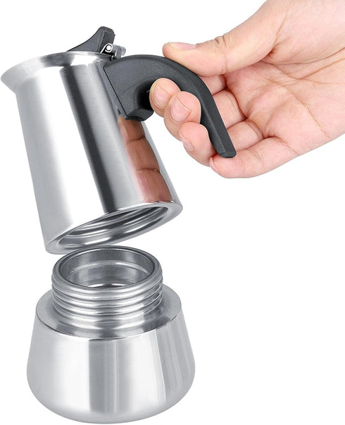 Stainless Steel Coffee Maker, Moka Pot Espresso Coffee Maker Stovetop Espresso Maker Portable Electric Heating Espresso Coffee Maker for Home Offi...