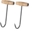TIHOOD 2PCS 7.5 Inch T Shaped Boning Hooks with Wooden Handle, Meat Hooks for Butchering...