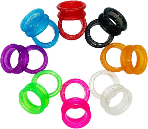 Soft Silicone Scissors Finger Rings, 16Pcs Dog Grooming Pet Shears Ring Grips Inserts Finger Protector Ring Accessories for Hair Cutting Barber Sc...