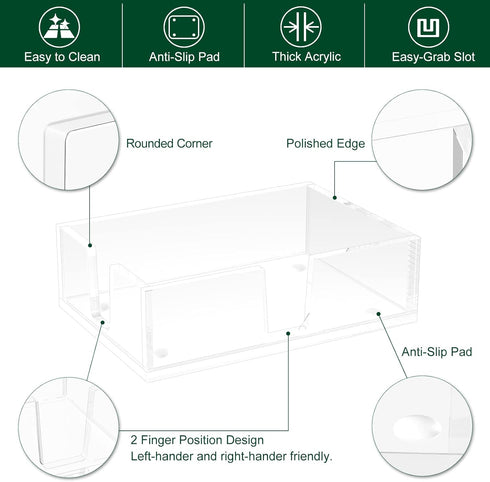 Acrylic Sticky Note Holder, Self-Stick Note Pad Holder W/O Pads - Note Dispenser Memo Pad Holder Desk Organizer for School Office Home (4''x6'' Cl...